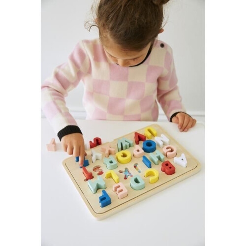 Quebra-cabeça ABC multicolorido de 26 peças para crianças - Pequena Colagem 1