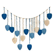 Woven Leaves Macrame Wall Hanging Ornament, Handmade Woven Art Wall Home Decoration for Bedroom Living Room C