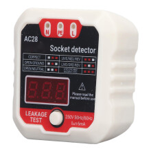 Tester di presa di corrente digitale LCD, 220V RCD da 30mA, spina UE