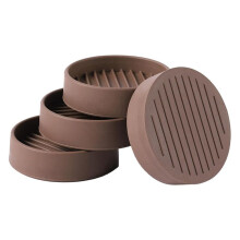 4 Pièces Rondes en Caoutchouc pour Meubles, Roulettes, Coussinets de Meubles Antidérapants, Bouchon de Lit, Protecteurs de Marron