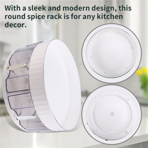 360 Rotating Spice Organizer Double Layer Spice Tray Round Rotating Spice Rack A 2