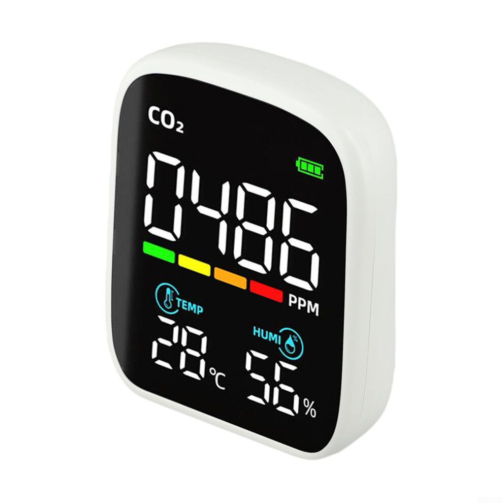 Co2 Monitor With Temperature And Humidity Sensor, Rechargeable Air Quality Detector For Home 9199774993777