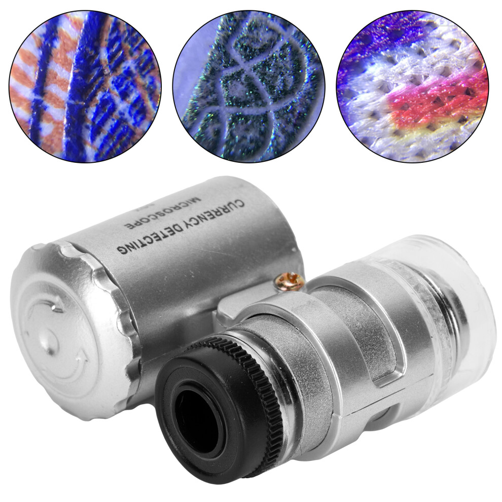 Jewelry & Currency 60X LED Magnifier UV Detection Lamp Portable Jewelry Finder