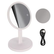 Oplaadbare make-upspiegel met verlichting, draagbare make-upspiegel met touchscreenbediening, 3 kleuren verlichting, instelbare helderheid,