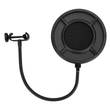 Verstellbarer Schwanenhalsclip, flexibler 360-Schwanenhals-Studiomikrofon-Popfilter, universelle Mikrofonkompatibilität, zweilagiger Windschutz R