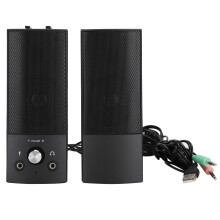 Computer Speaker With Enhanced Bass, Stereo Sound USB Powered Compact Size Speakers For Laptop Desktop Tablets Phone Featuring Volume Control