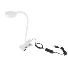 Luminária de mesa com brilho ajustável e cabo flexível, proteção para os olhos, ideal para estudo, quarto, uso com interface USB e perfeita para