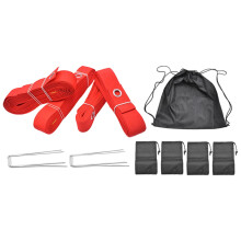 Beach Volleyball Boundary Lines with Ground Stakes, Standard Size, Fade and Tear Resistant Red