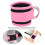 Cable Machine Ankle Straps Pink Neoprene Double D-Ring Adjustable Fit 2
