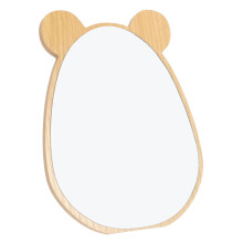 Wooden Desktop Makeup Mirror with LED Light for Bathroom and Bedroom Vanity Decor