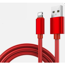 Braided Fast Charger Cable USB to lighting 1m Red