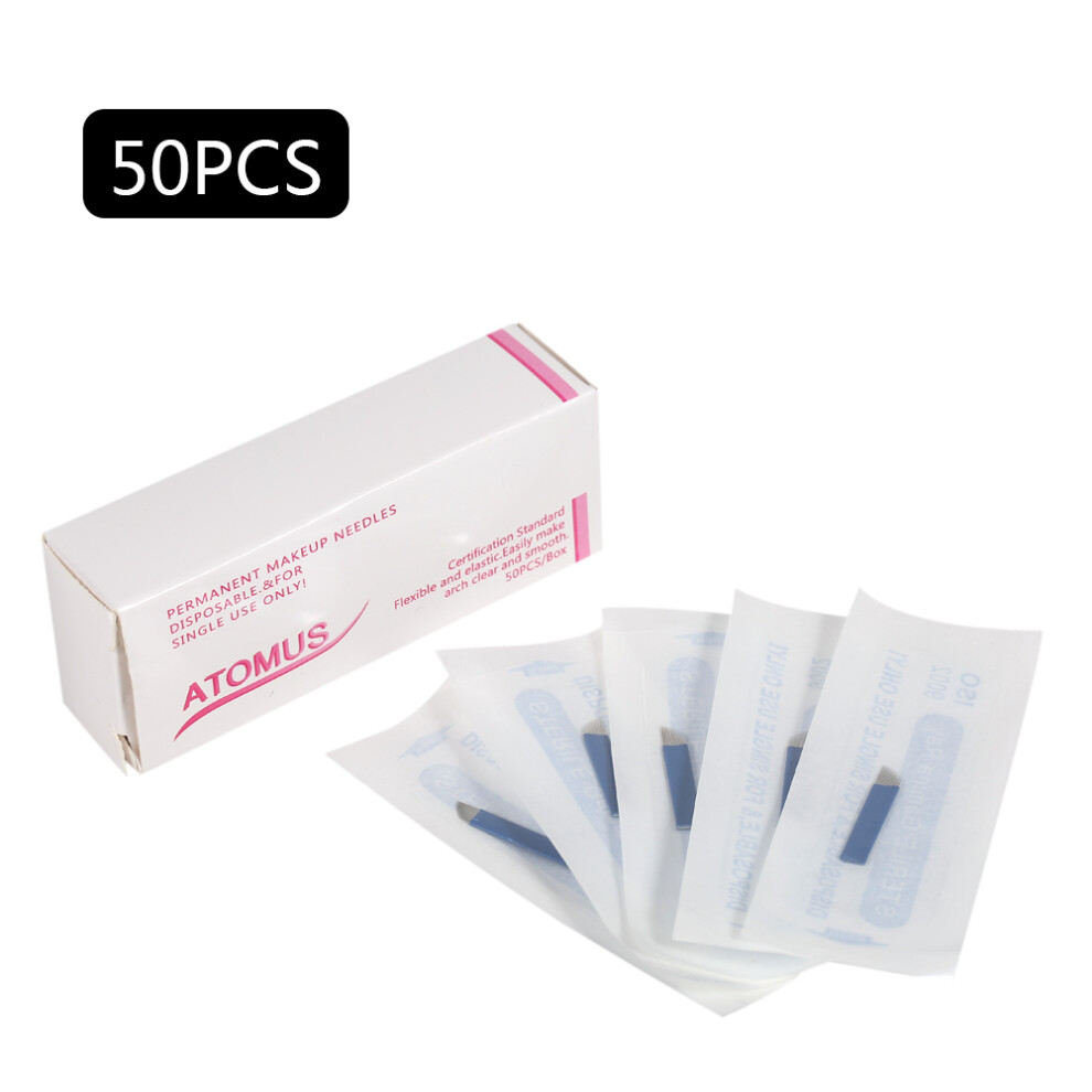 Disposable Microblading Needles Semi Permanent Makeup Supplies, Medical Grade Stainless Steel Eyebrow Shading Blades With Excellent Stability