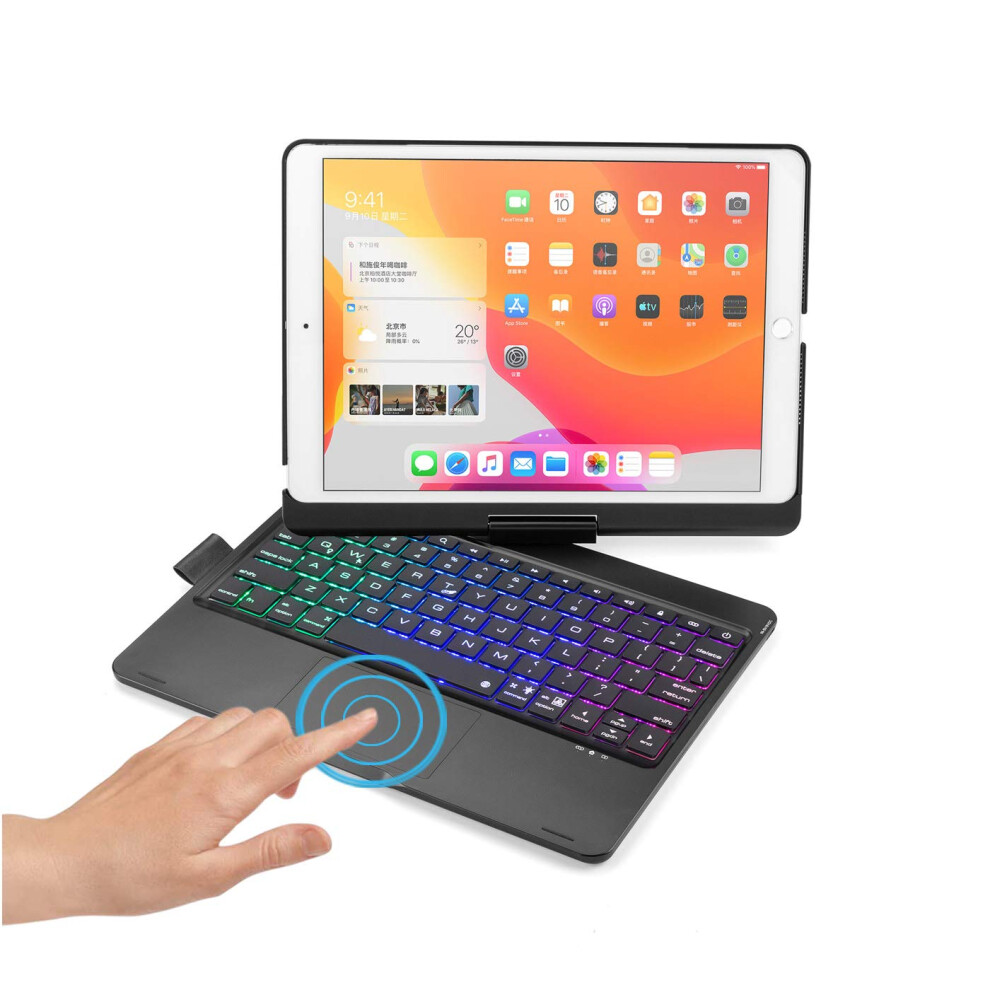 Keyboard Case With Touchpad, 360 Rotating Backlit Bluetooth Cover For Ipad 10.2 Air 3 Pro 10.5 9199774994897