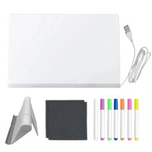 LED Writing Board with 7 QuickDrying Pens, Glowing Drawing Pad for Kids, Easy Clean, Safe Edges