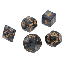 Black 5pcs Dice for Couples: Romantic Foreplay Toy for Valentine's
