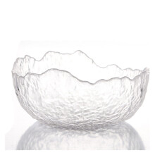 Glass Salad Bowl 19.5cm Elegant Irregular Design MultiPurpose for Fruit Dessert Soup Noodles