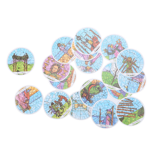 Runder Tarockkarten-Deck, Wahrsagekarten, 8 cm, englische Sprache