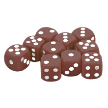 30 pezzi di dadi marroni con angoli arrotondati da 16 mm per giochi da tavolo, feste ed educazione