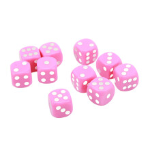 Ensemble de 30 dés en plastique rose de 16 mm à 6 faces pour jeux de société