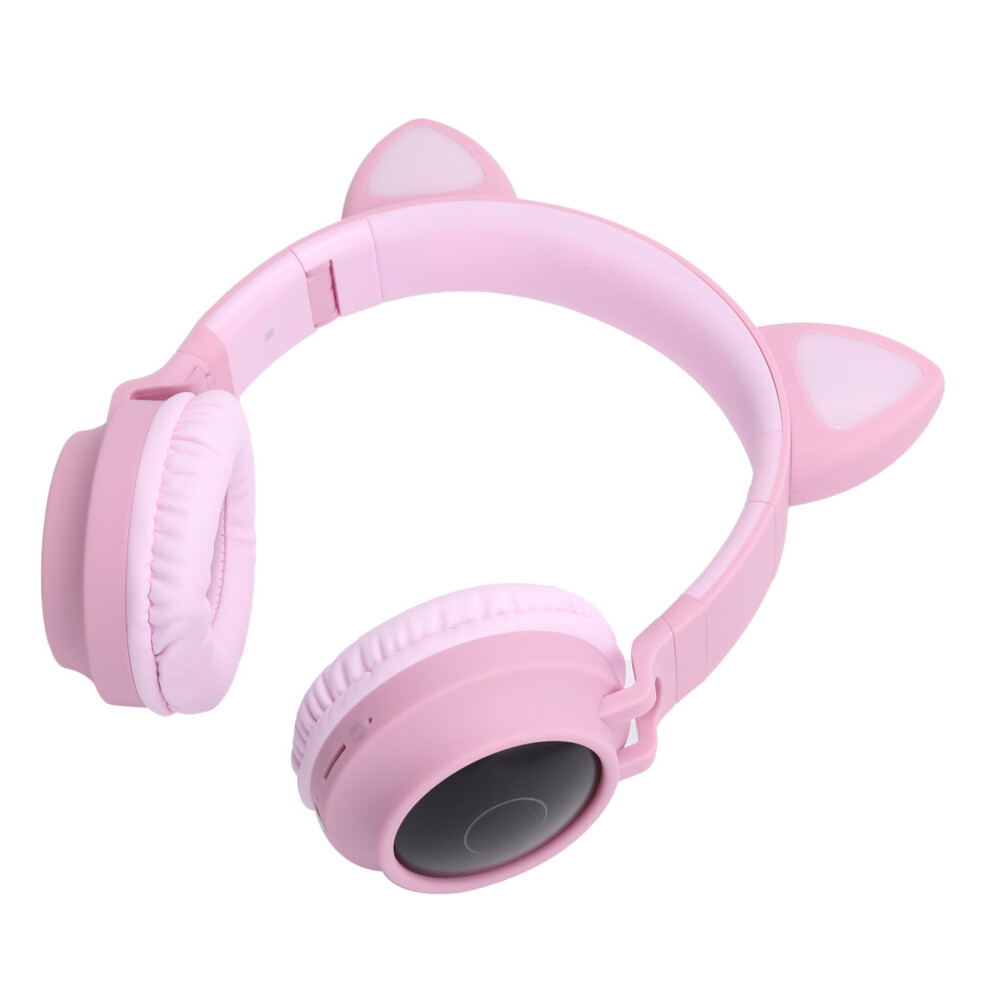 Wireless Headphones With Cat Ears Bluetooth 5.0 3D Led & Microphone Pink 6901378899446