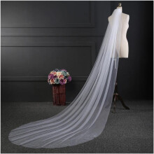 Bridal Veil Polyester Tulle 2m Or 3m Length White One Layer Drop Shoulder Breathable Veil For Wedding Party