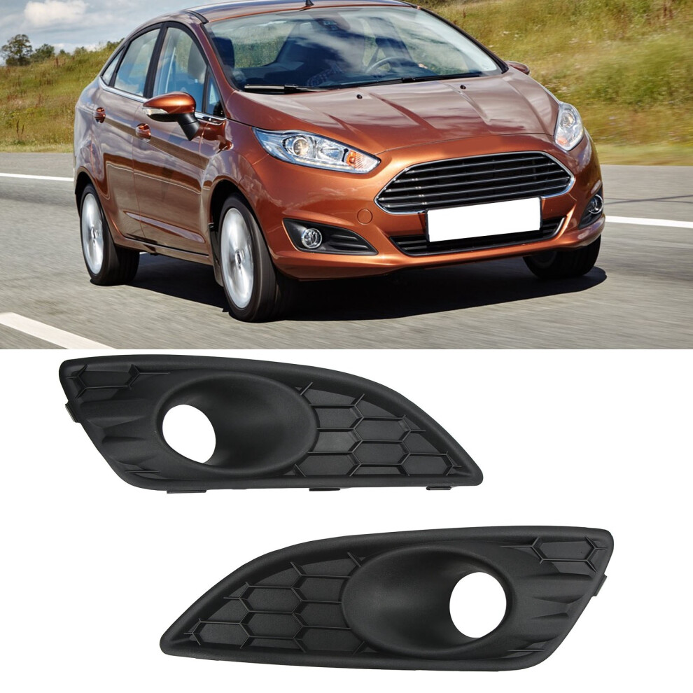 Front Bumper Fog Lamp Grille For Ford Fiesta Ja8 2013-2017 Black 7651375178639