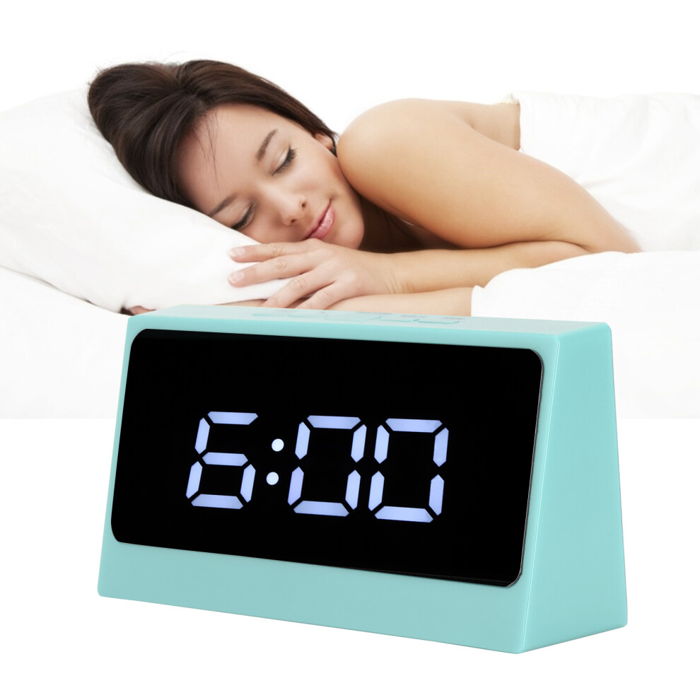 Led Digital Alarm Clock 14.6X7.4x3.6cm, Temperature & Luminous Screen Blue
