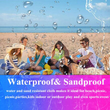 Large 86.7x70.9in Beach Blanket Sandproof with Stakes for Outdoor Use