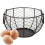 Egg Basket Farmhouse Rustic Wire with Handle for Collecting Eggs and Countertop Display 1