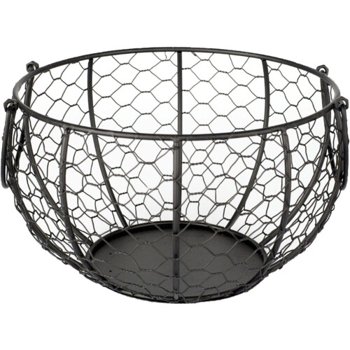 Egg Basket Farmhouse Rustic Wire with Handle for Collecting Eggs and Countertop Display 2