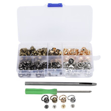 Kit de pose de boutons-pression pour cuir et cuir, boutons-pression métalliques, résistants à la rouille, finitions soignées, style rétro,
