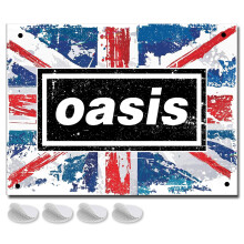 Oasis Merchandise Metal Poster Wall Art Room Decor - Band Merch UK 20 x 15mm Wall or Door Sign Gift for Man Cave, Home Bar or Pub