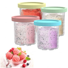24oz Replacement Pints with ColorCoded Lids, BPA, Dishwasher Safe for Ninja Creami NC501