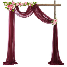 3/6/10 Meters Wedding Arch Draping Fabric, Chiffon And Tulle Drapes, Backdrop Drapes, Bridal Ceremony, Wine Red 75x300cm