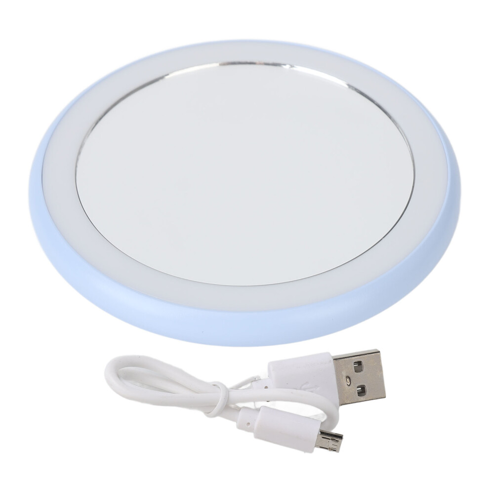 Lighted Makeup Mirror, Sky Blue Travel Mirror with 1X/3X Magnifying & Magnetic Closure for Pocket For Halloween Parties For Nightclubs For Daily Use