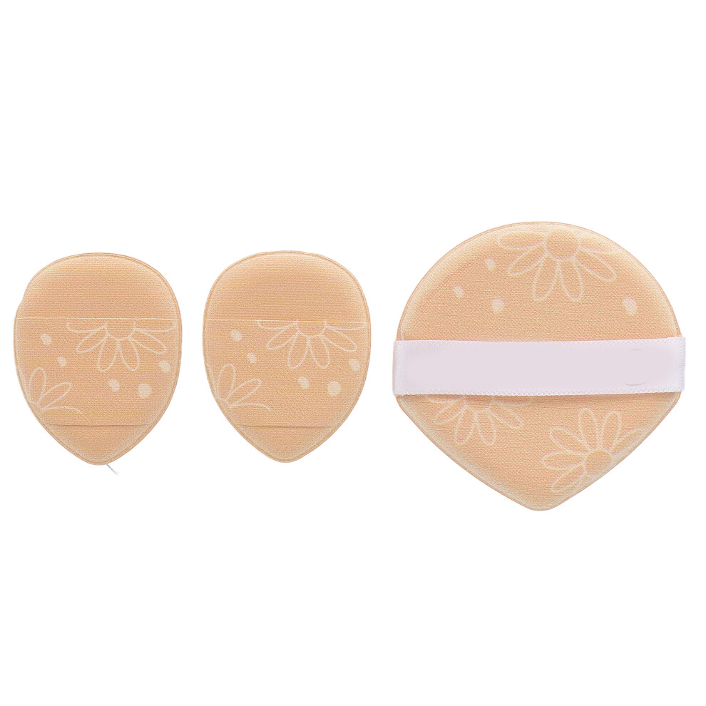 Soft Plush Powder Puff With Triangle Edges, Wet Dry Applicator Sponge For Blusher Concealer Foundation, Compact Reusable Beauty Blender With Satin