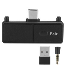 Bezdrátový USB adaptér pro ovladače Bluetooth s real-time herním zvukem, vestavěný mikrofon, kompatibilní se Switch PS5 a Xbox ovladači,
