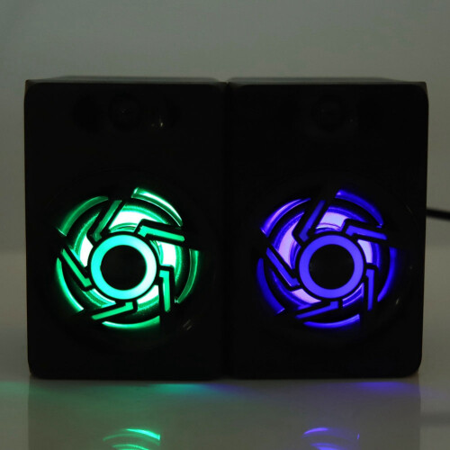 Ηχεία υπολογιστή με πολύχρωμα φώτα RGB, ποιότητα στερεοφωνικού ήχου Hi-Fi, 2