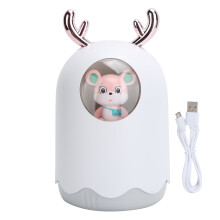 USB-aangedreven luchtbevochtiger met koele mist voor slaapkamer en bureau. Stille werking met 7-kleurig LED-nachtlampje en automatische uitschakeling