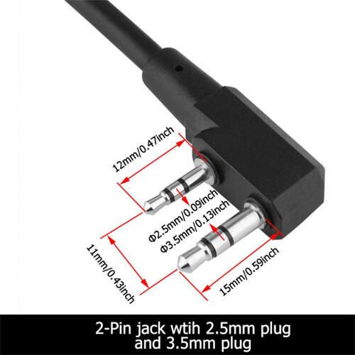 Καλώδιο Clear Sound Tactical PTT με κουμπί Push to Talk, βύσμα πολλαπλών καρφιτσών, συμβατό με 2