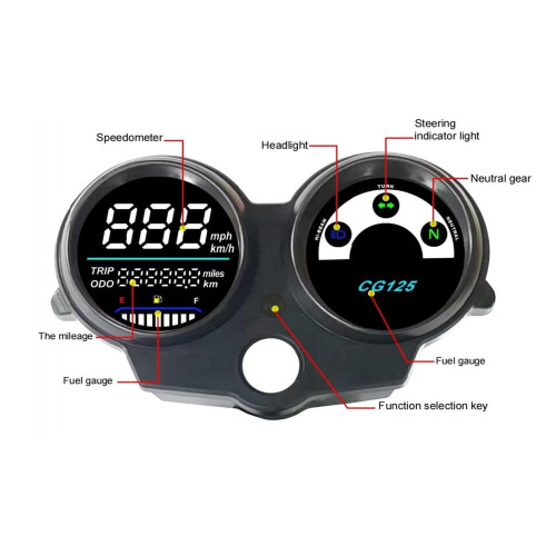 Tachometer Odometer For Motorcycle LED Digital Dashboard Speedometer 199 Km/h 2