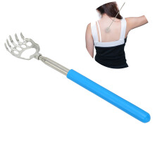 Teleskopischer Rückenkratzer mit Edelstahlkörper, blau