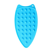 Silicone Iron Rest Pad Heat Resistant Non Slip with Hanging Hole Compact Travel Friendly Blue