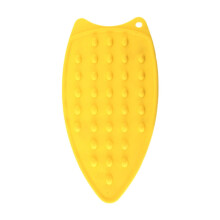 Silicone Iron Rest Pad Heat Resistant Non Slip Hanging Hole Travel Friendly Yellow