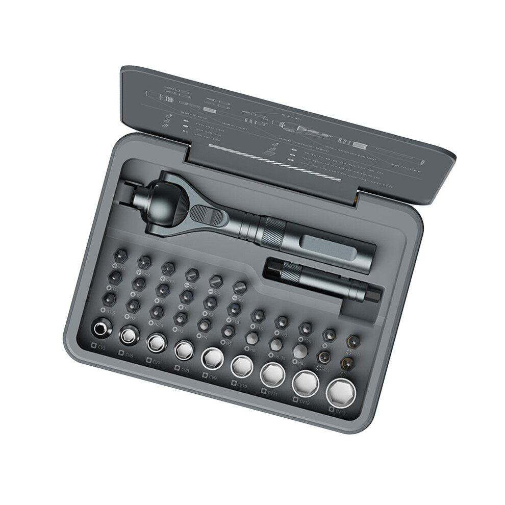 40 In 1 Ratcheting Screwdriver Set Steel With Extendable Handle 28Piece Bit Kit Multifunction Ratchet Wrench 9382693134271