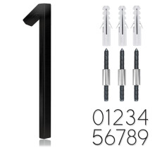5 Inch Black Stainless Steel Floating House Numbers, Modern Rustproof Outdoor Address Sign