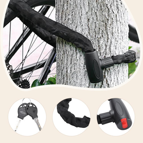 Chain Lock AntiTheft For Scooters 120Centimeter Length Two Unique Keys Security Equipment 2