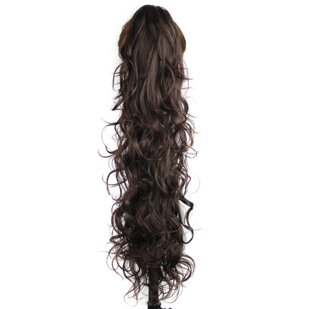 31 Inch (78cm) Women's Long Curly Hair Clip Ponytail Extension, Synthetic, HeatResistant, Wig, Color 1B33#