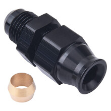 6AN Mannelijke Flare Naar 5/16Inch Fuel Hardline Tube Fitting Adapter Connector Aluminiumlegering Zwart Geanodiseerd Recht (5/16)