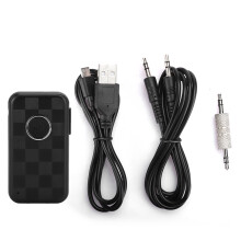Trådløs Bluetooth-musikmodtager til bilstereo, Aux-adapter med lydstyrkekontrol og håndfri opkald. Understøtter plug and play, lang